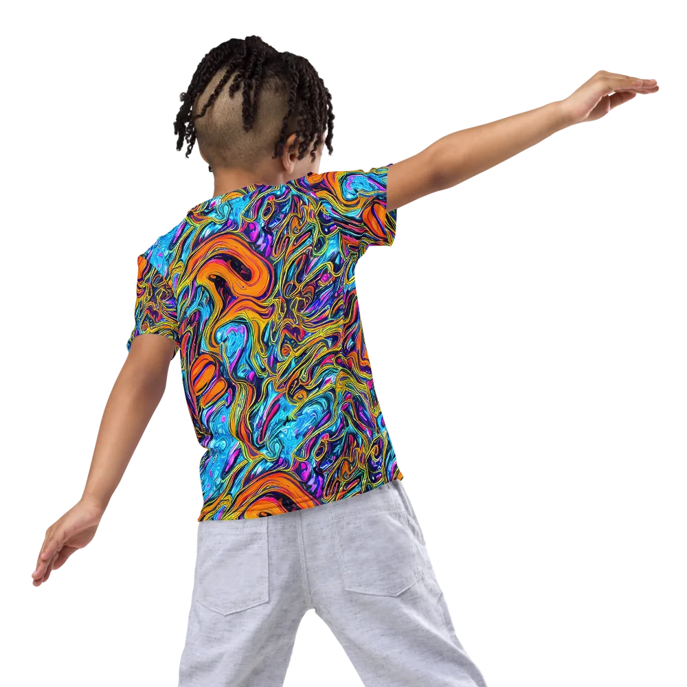 Vivid Gyre on Kids Crew Neck T-Shirt — Back