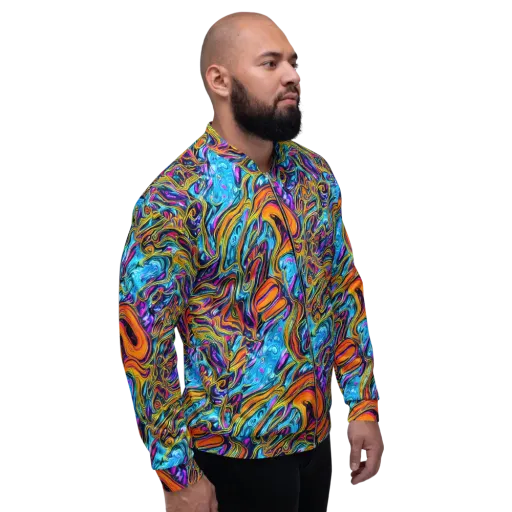 Vivid Gyre on a Bomber Jacket