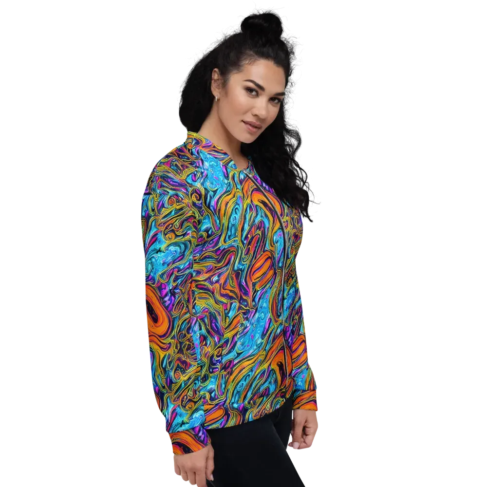 Vivid Gyre on Bomber Jacket — Right
