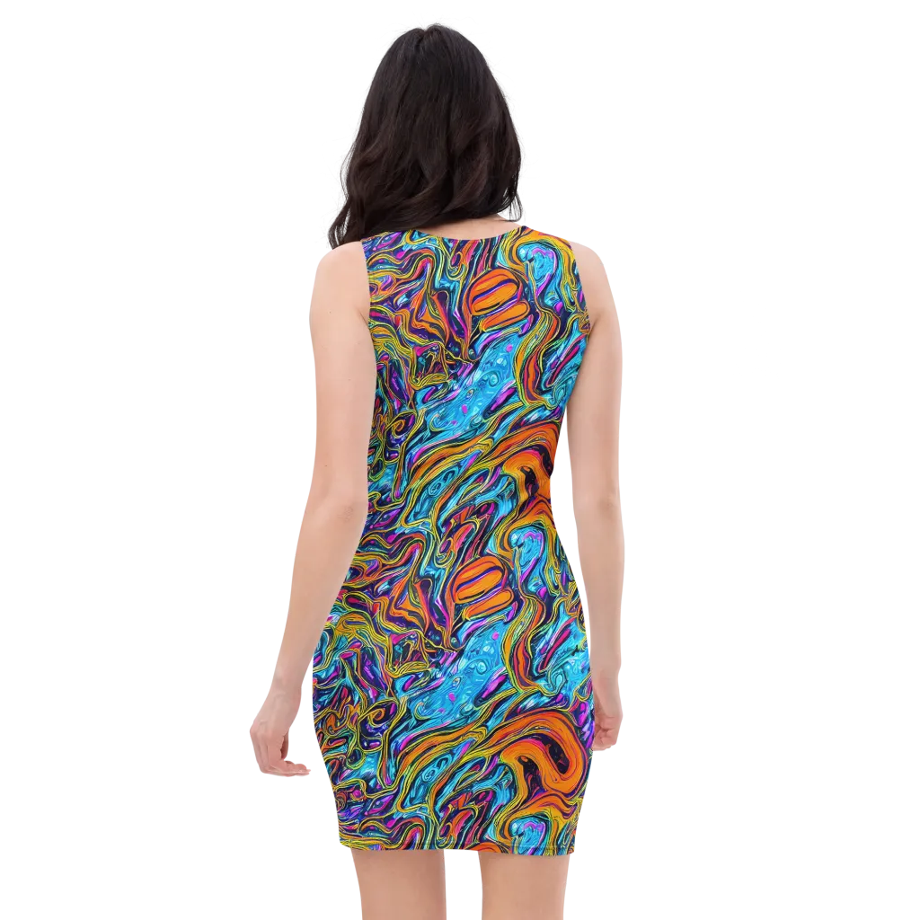Vivid Gyre on Bodycon Dress — Back
