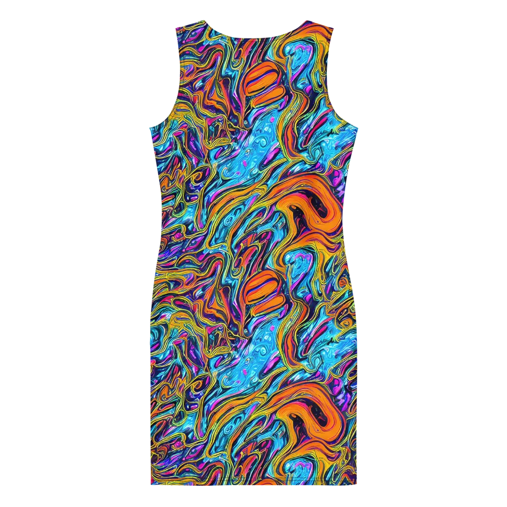 Vivid Gyre on Bodycon Dress — Back