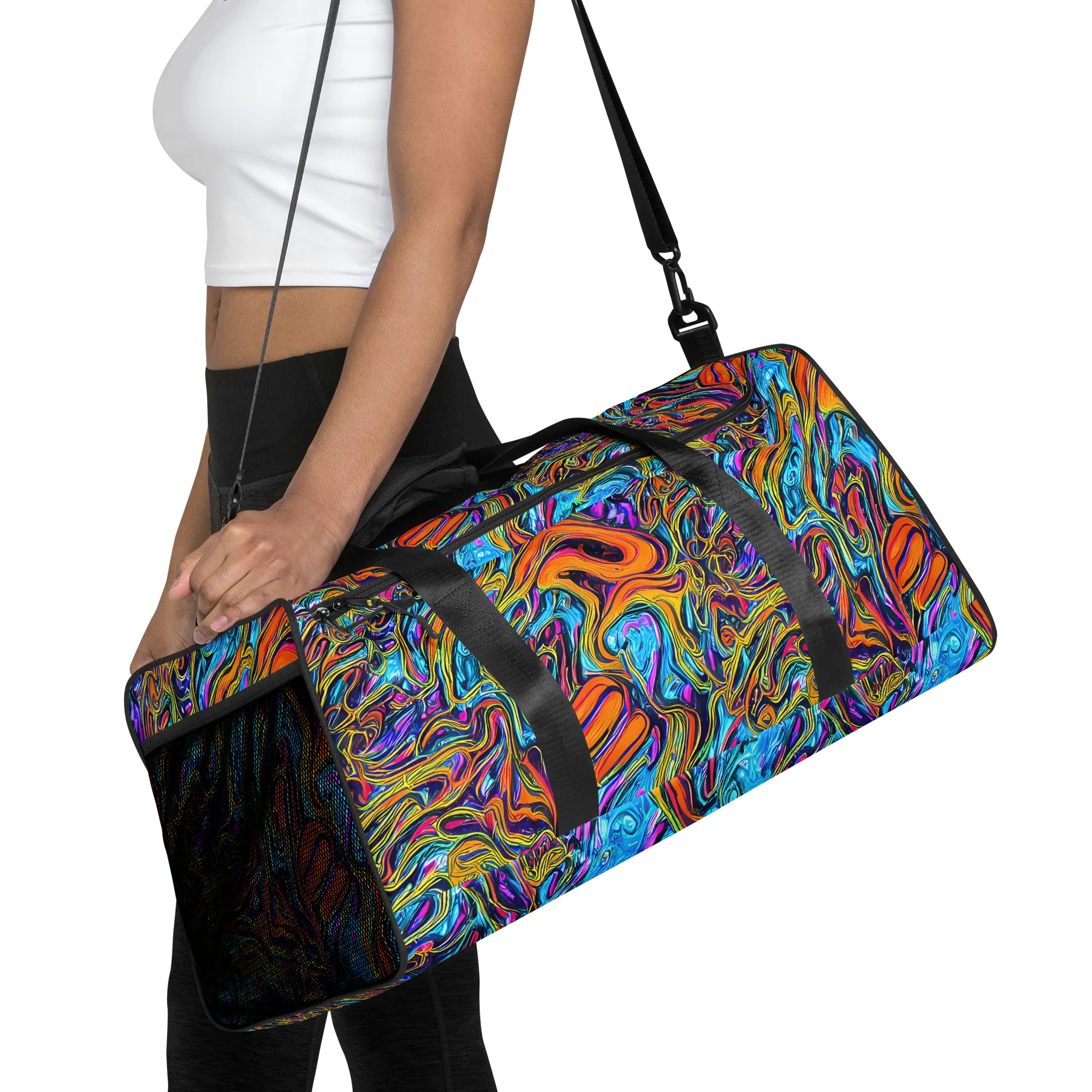 Vivid Gyre on Duffle Bag — Front