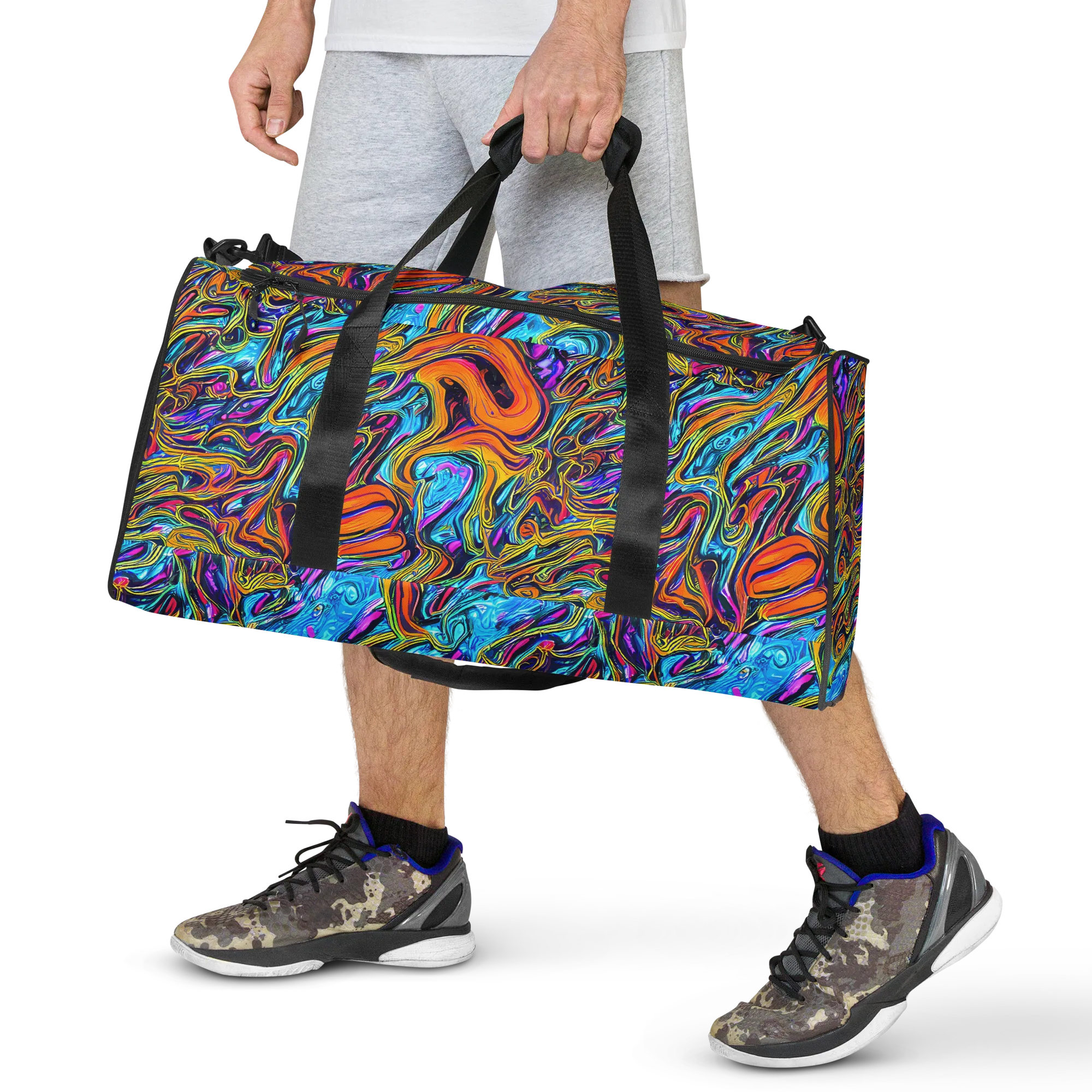 Vivid Gyre on Duffle Bag — Front