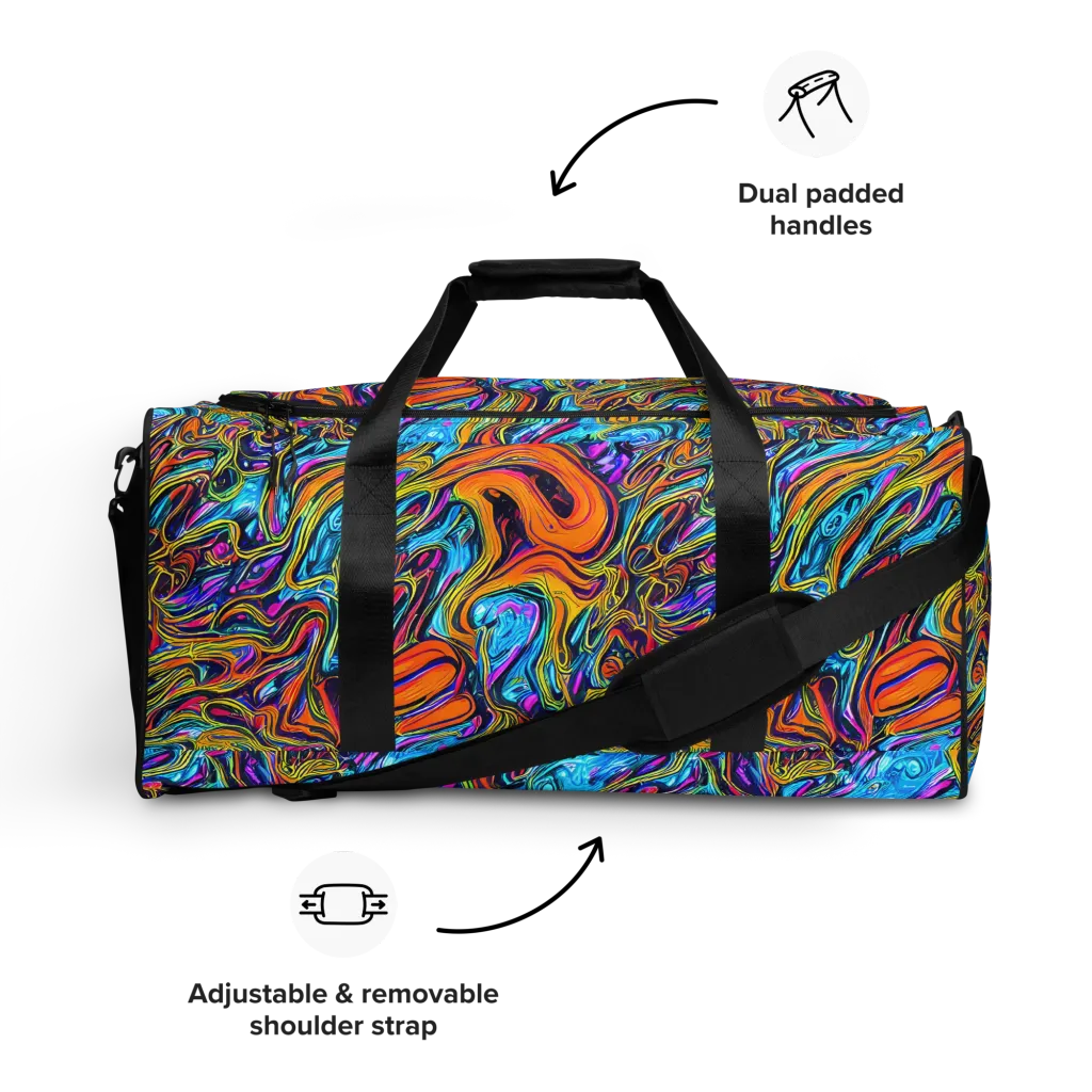 Vivid Gyre on Duffle Bag — Front