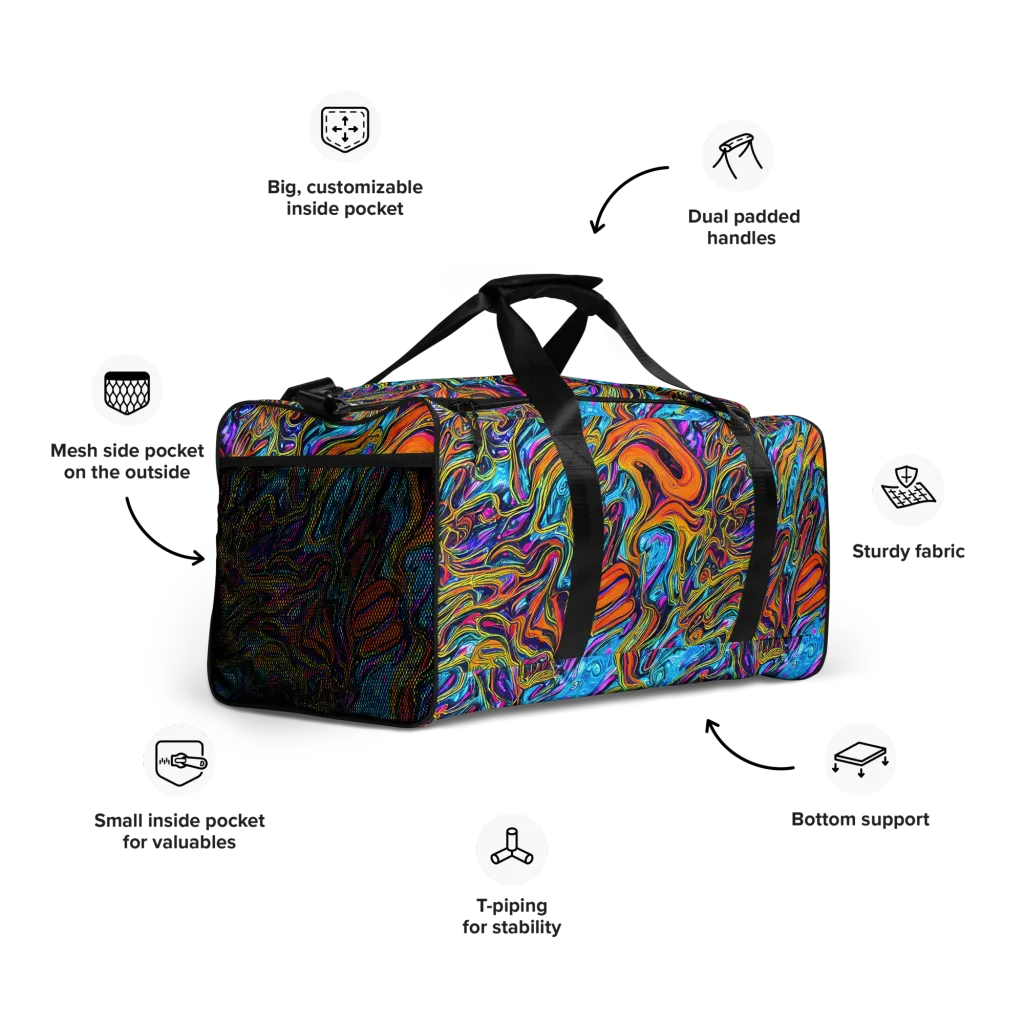 Vivid Gyre on Duffle Bag — Right Front
