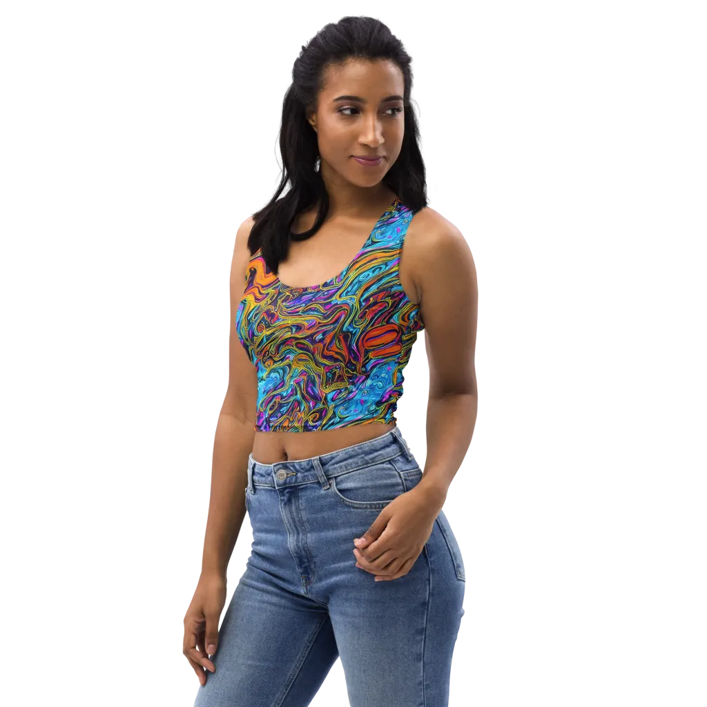 Vivid Gyre on Crop Top — Left Front
