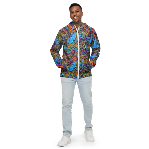 Vivid Gyre on a Men's Windbreaker
