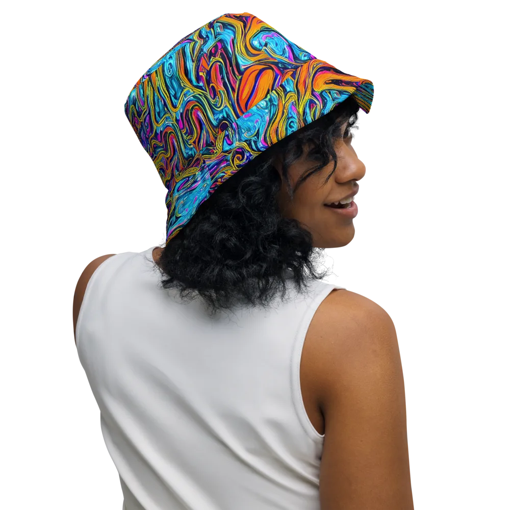 Vivid Gyre on Reversible Bucket Hat — Right Outside