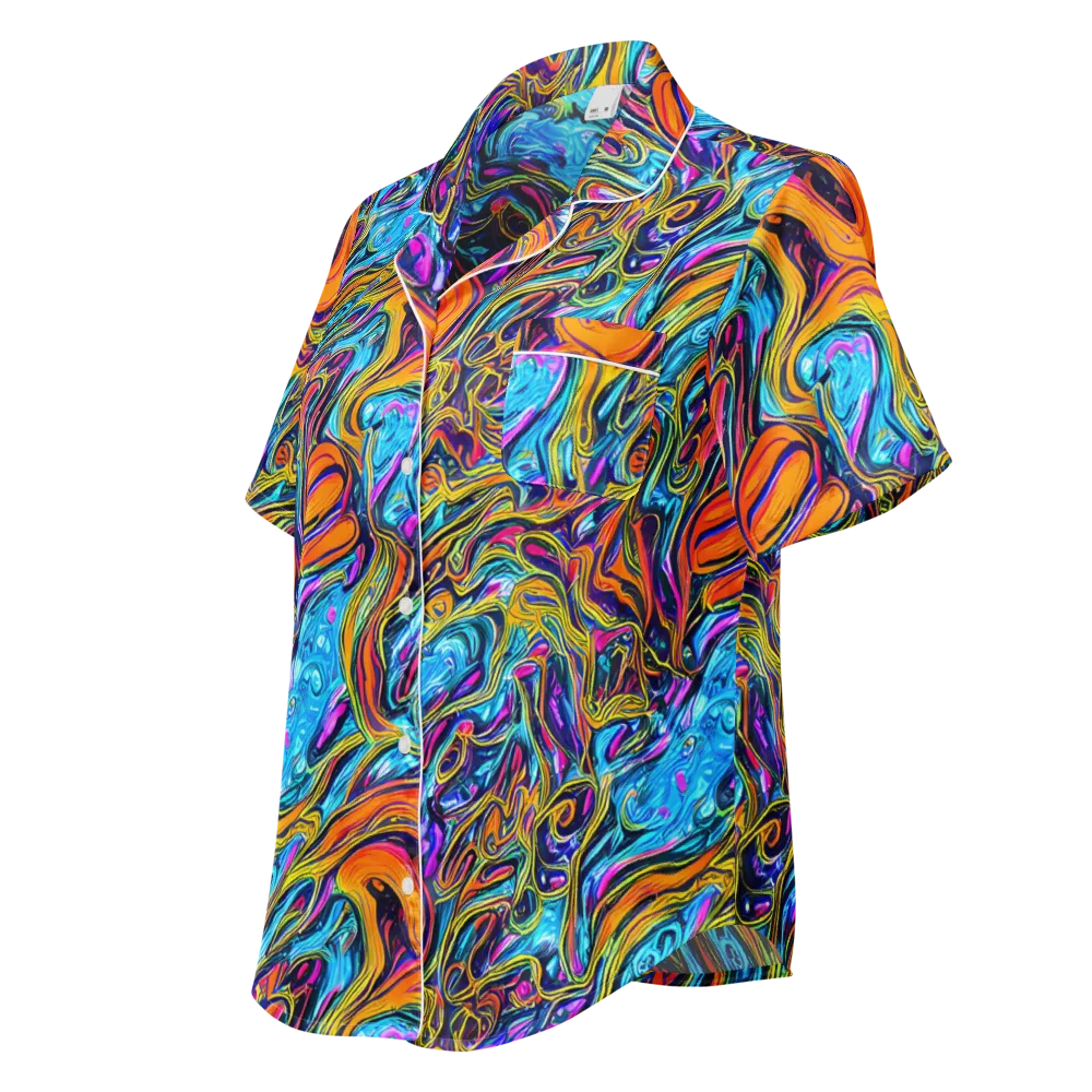Vivid Gyre on Women's Short Sleeve Pajama Top — Left Front