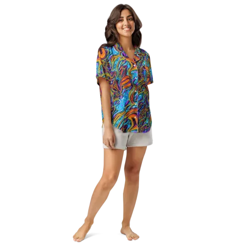 Vivid Gyre on a Women's Short Sleeve Pajama Top