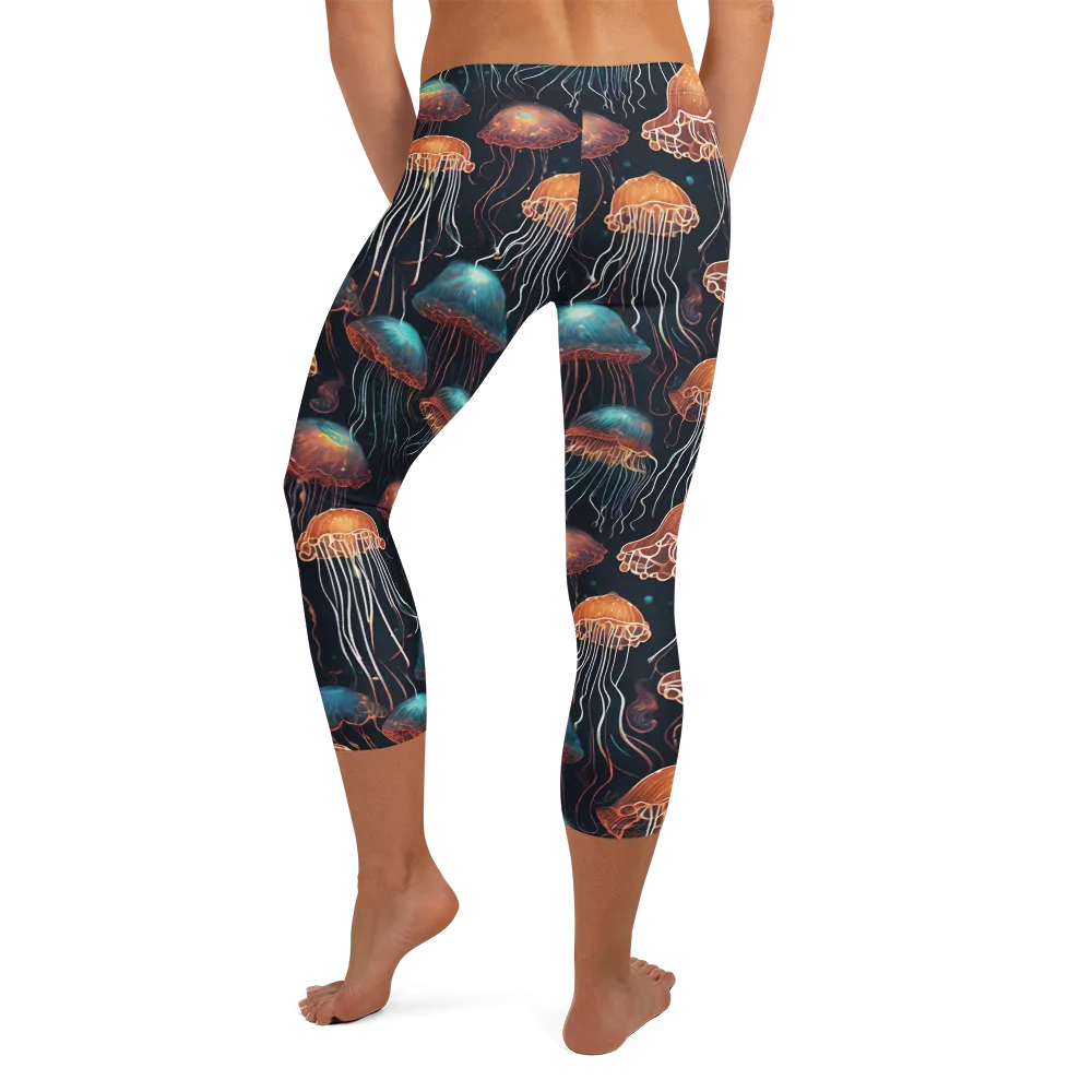 Ocean After Dark on Capri Leggings — Back