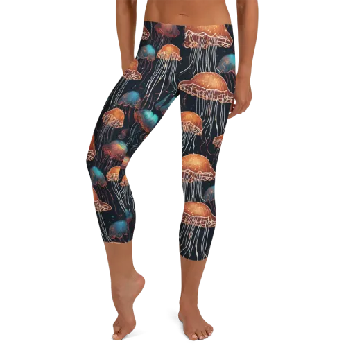 Ocean After Dark on a Capri Leggings