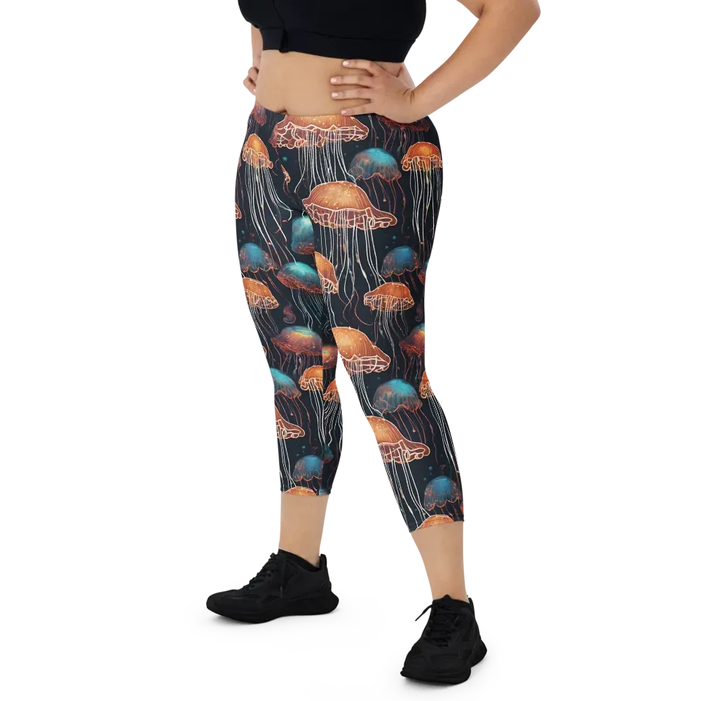 Ocean After Dark on Capri Leggings — Front