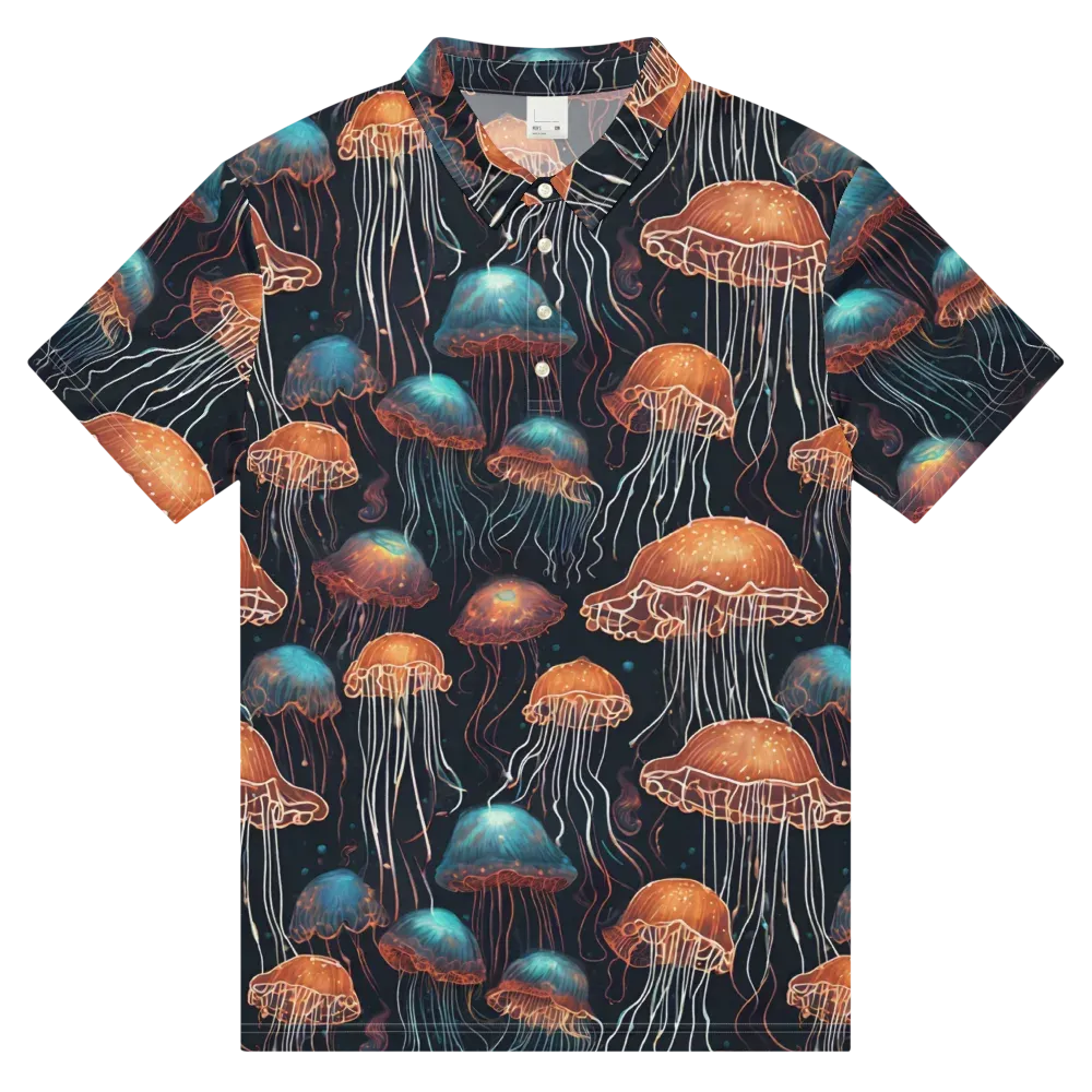 Ocean After Dark on Men's Slim Fit Polo Shirt — Front