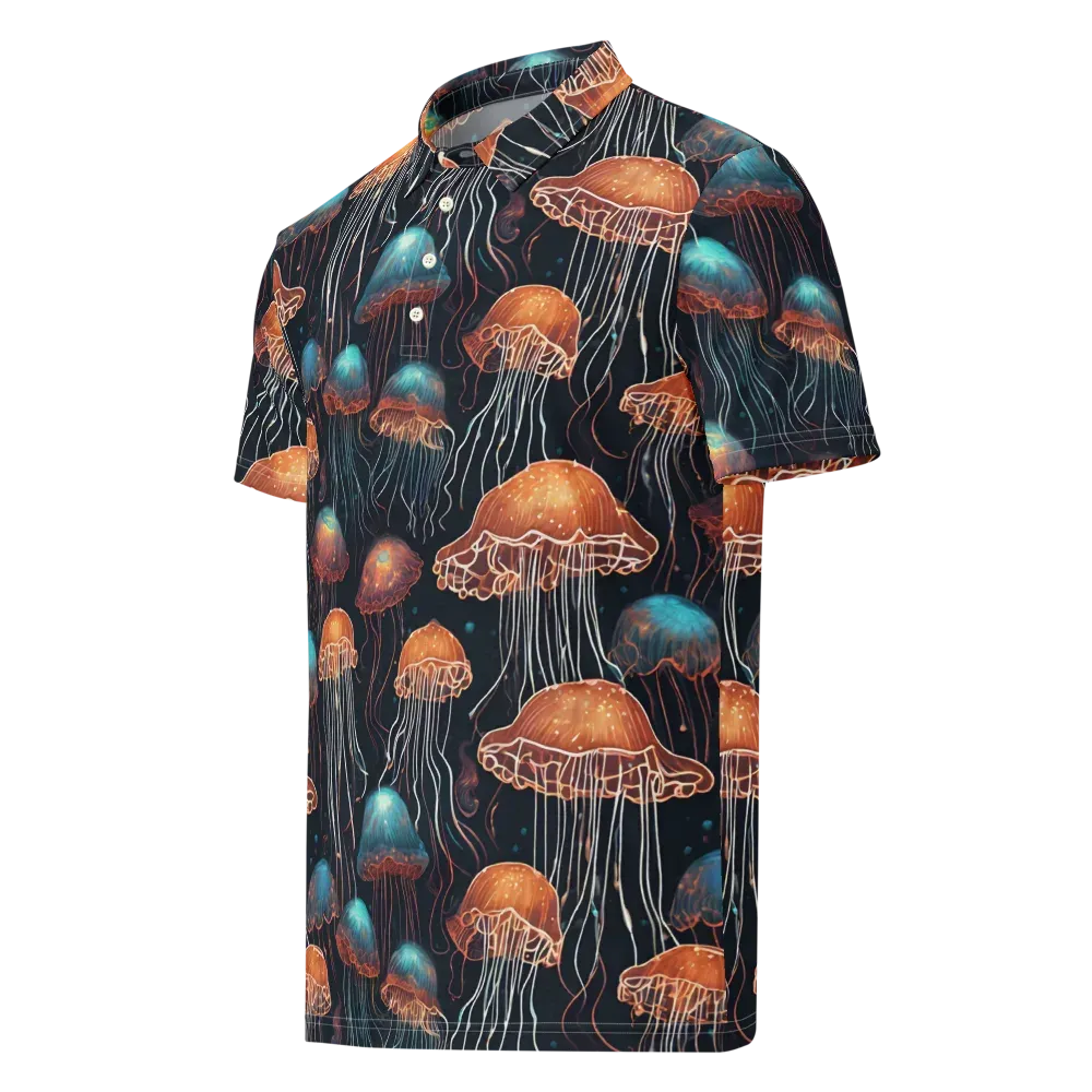 Ocean After Dark on Men's Slim Fit Polo Shirt — Left Front