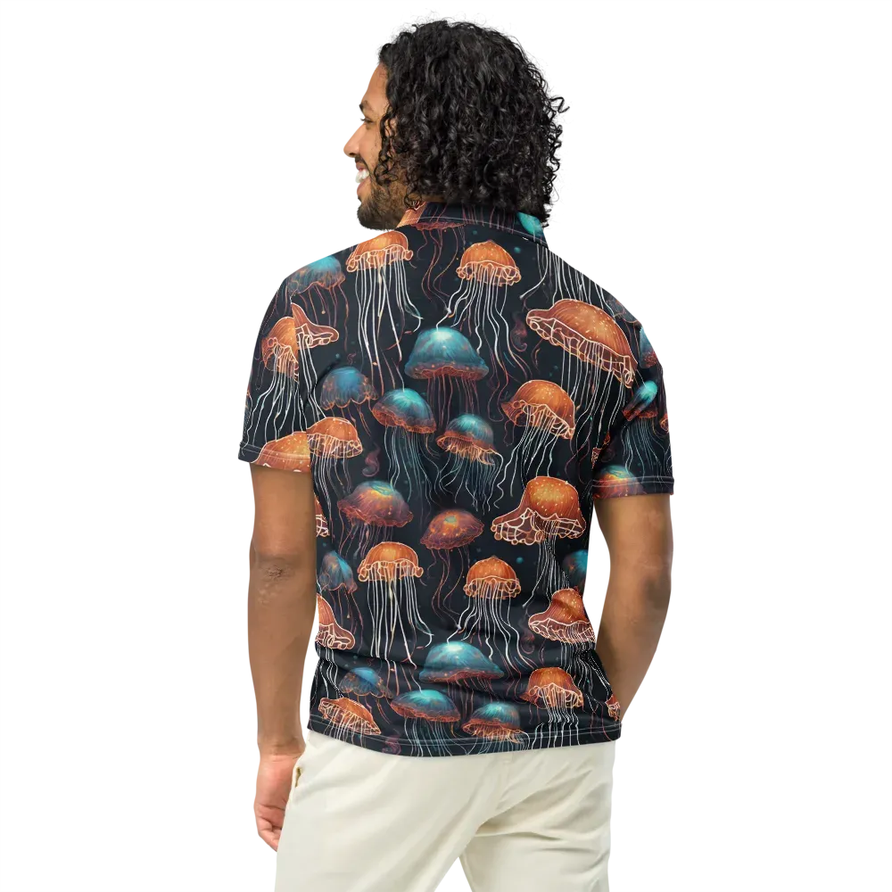Ocean After Dark on Men's Slim Fit Polo Shirt — Back