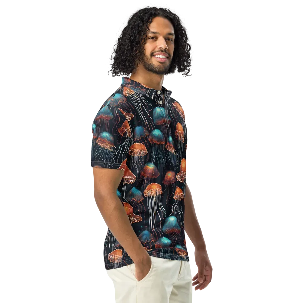Ocean After Dark on Men's Slim Fit Polo Shirt — Right Front