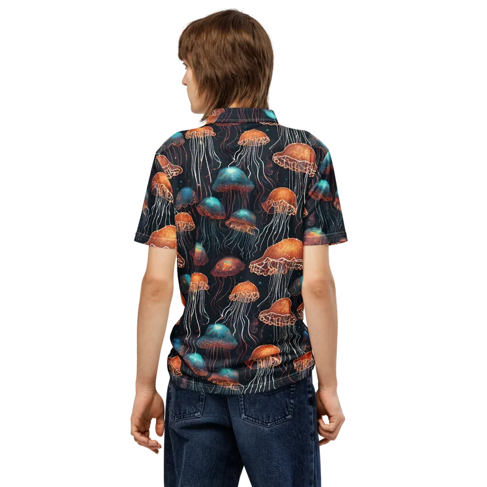 Ocean After Dark on Men's Slim Fit Polo Shirt — Back