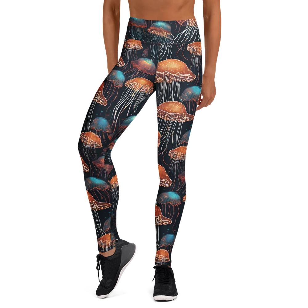 Ocean After Dark on Yoga Leggings — Front
