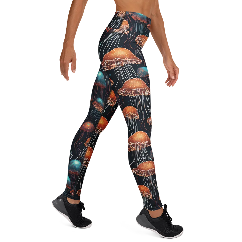 Ocean After Dark on Yoga Leggings — Right
