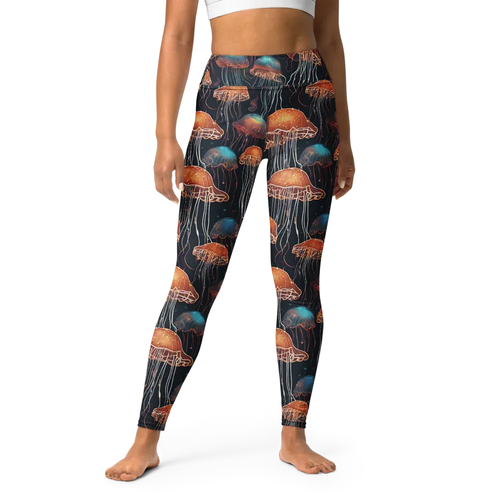 Ocean After Dark on Yoga Leggings — Front