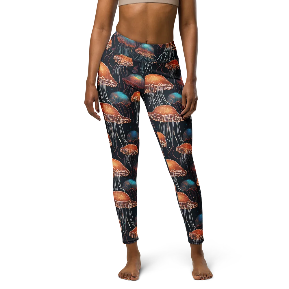 Ocean After Dark on Yoga Leggings — Front