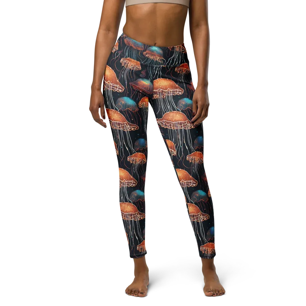 Ocean After Dark on Yoga Leggings — Front