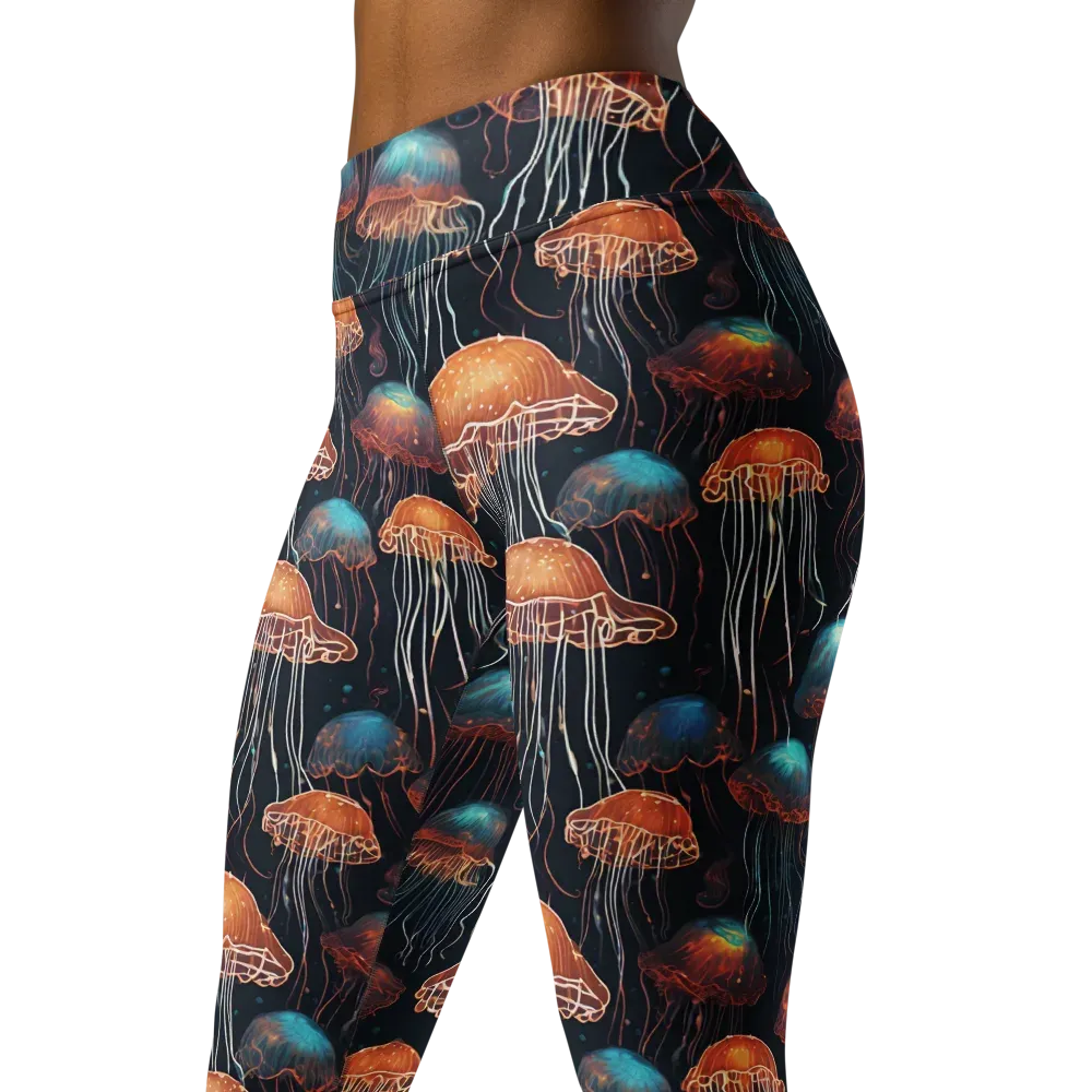 Ocean After Dark on Yoga Leggings — Left Front