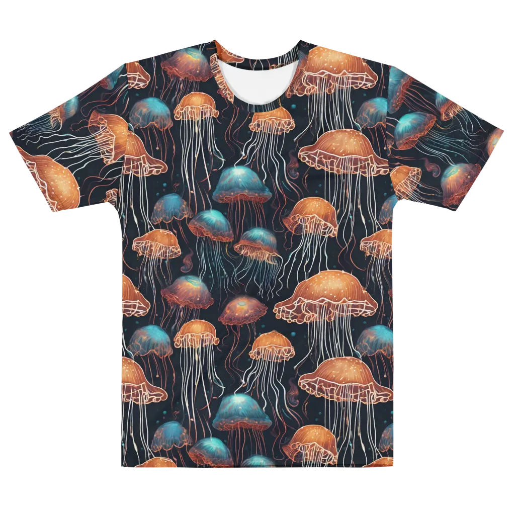 Ocean After Dark on Men's Cotton Crew Neck T-Shirt — Front