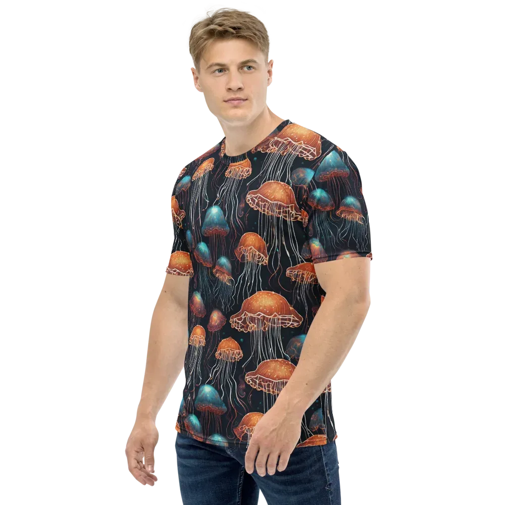 Ocean After Dark on Men's Crew Neck T-Shirt — Left