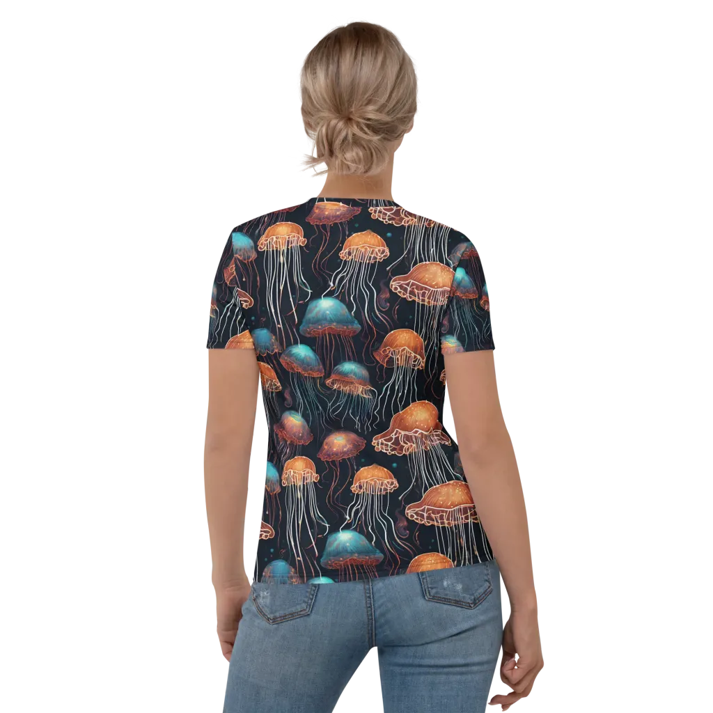 Ocean After Dark on Women's Crew Neck T-Shirt — Back