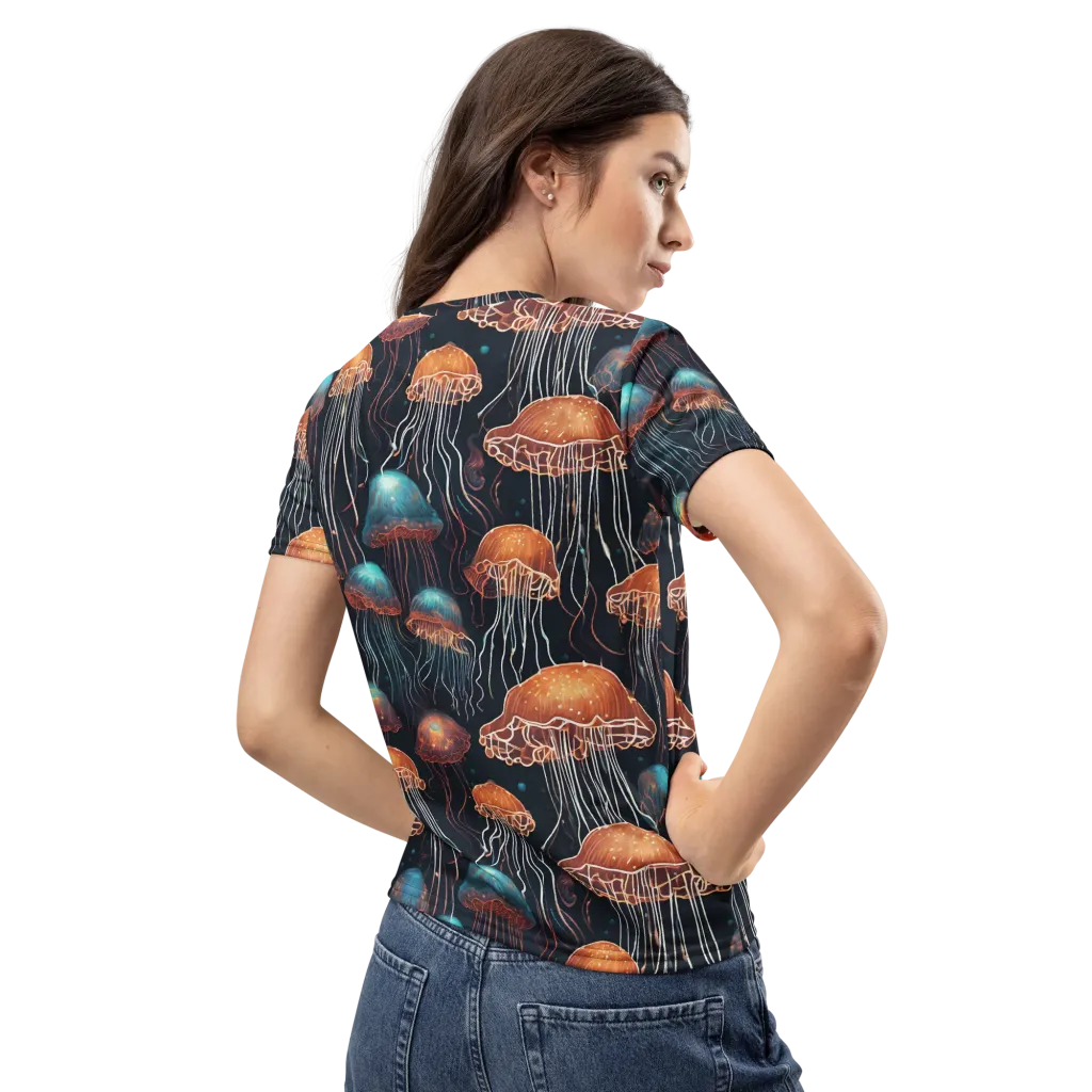 Ocean After Dark on Women's Crew Neck T-Shirt — Back