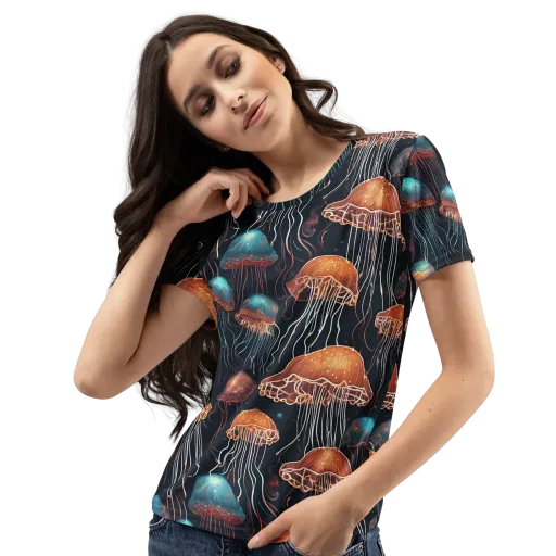 Ocean After Dark on a Women's Crew Neck T-Shirt