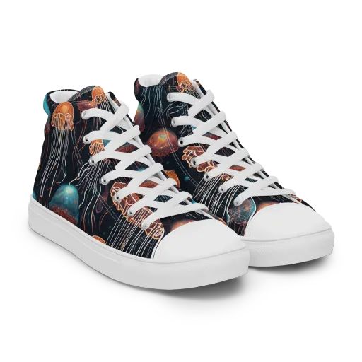 Ocean After Dark on a Women's High Top Canvas Shoes