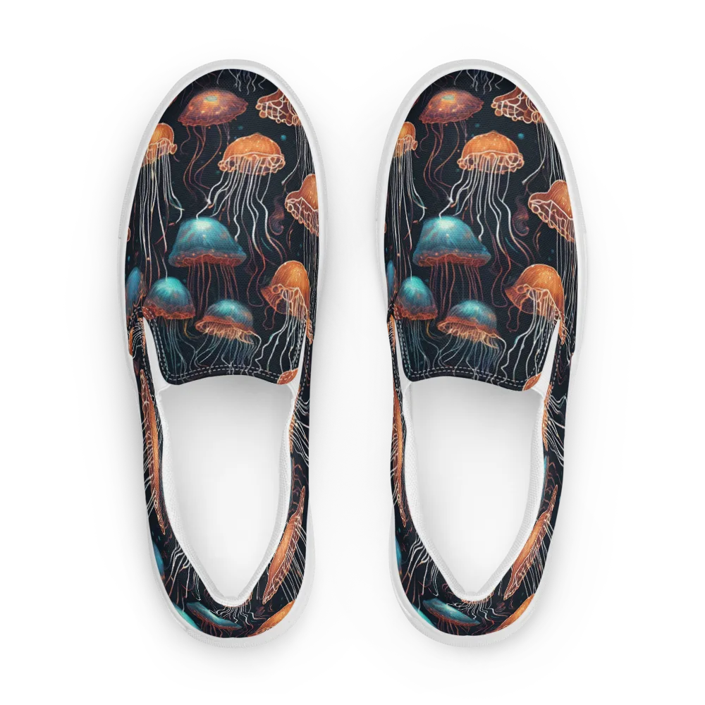 Ocean After Dark on Men's Slip-On Canvas Shoes — Front