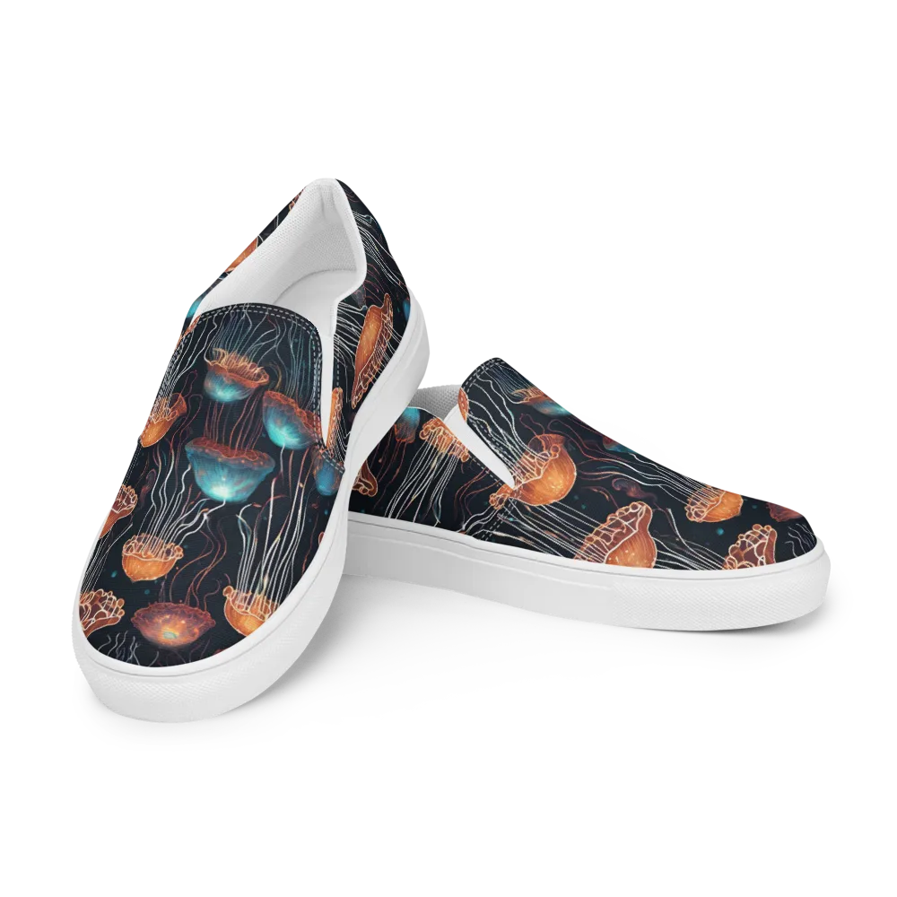 Ocean After Dark on Men's Slip-On Canvas Shoes — Left Front