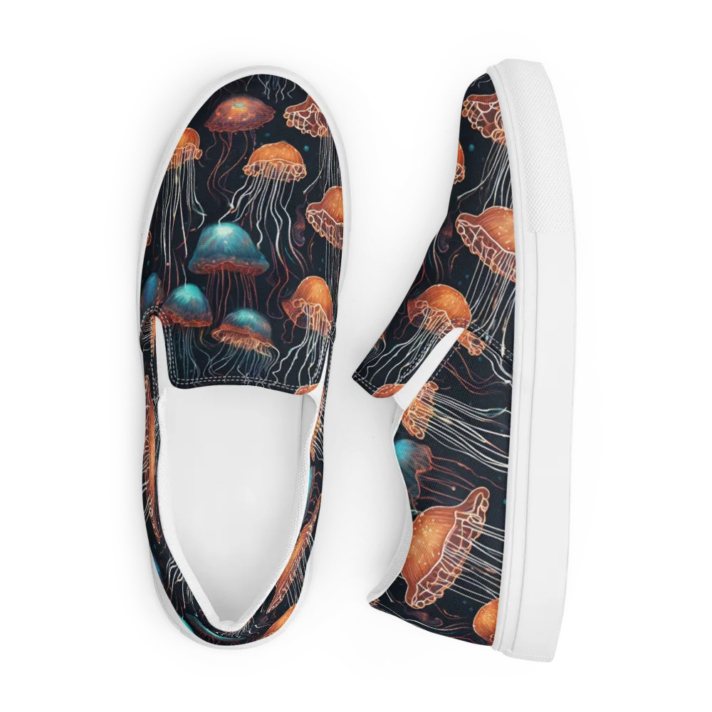 Ocean After Dark on Men's Slip-On Canvas Shoes — Front