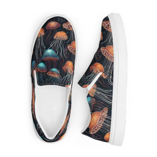 Ocean After Dark on a Men's Slip-On Canvas Shoes
