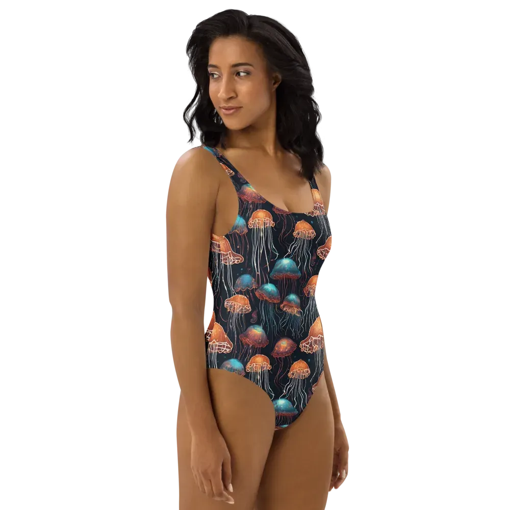 Ocean After Dark on One-Piece Swimsuit — Right