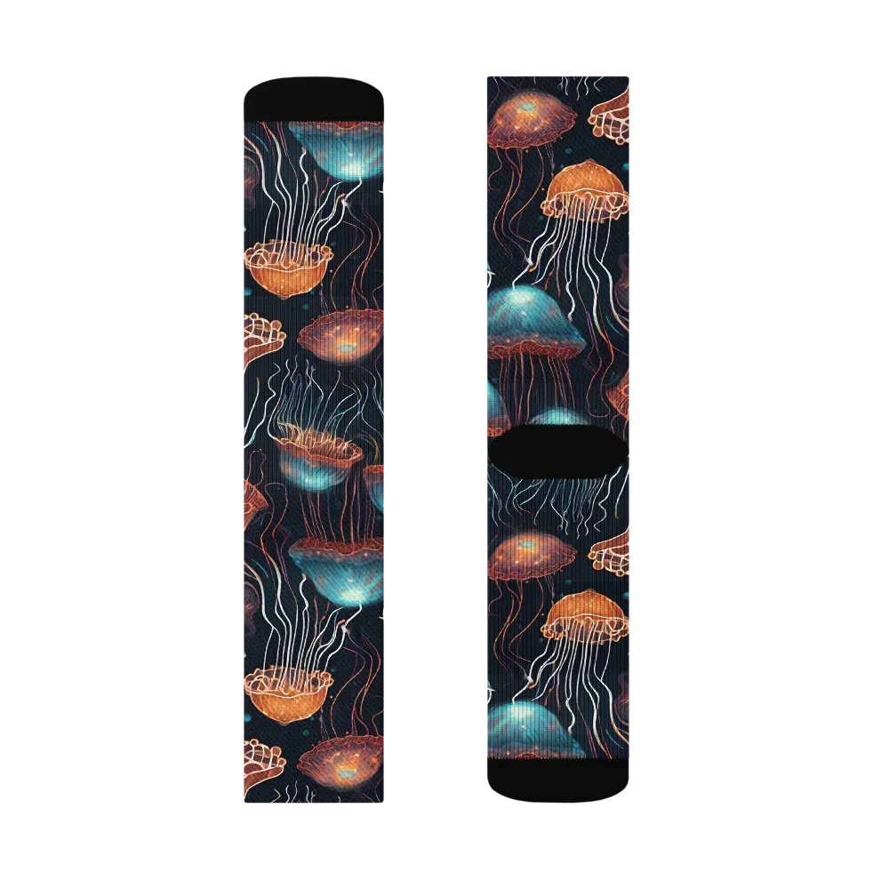 Ocean After Dark on Socks — Right Sock
