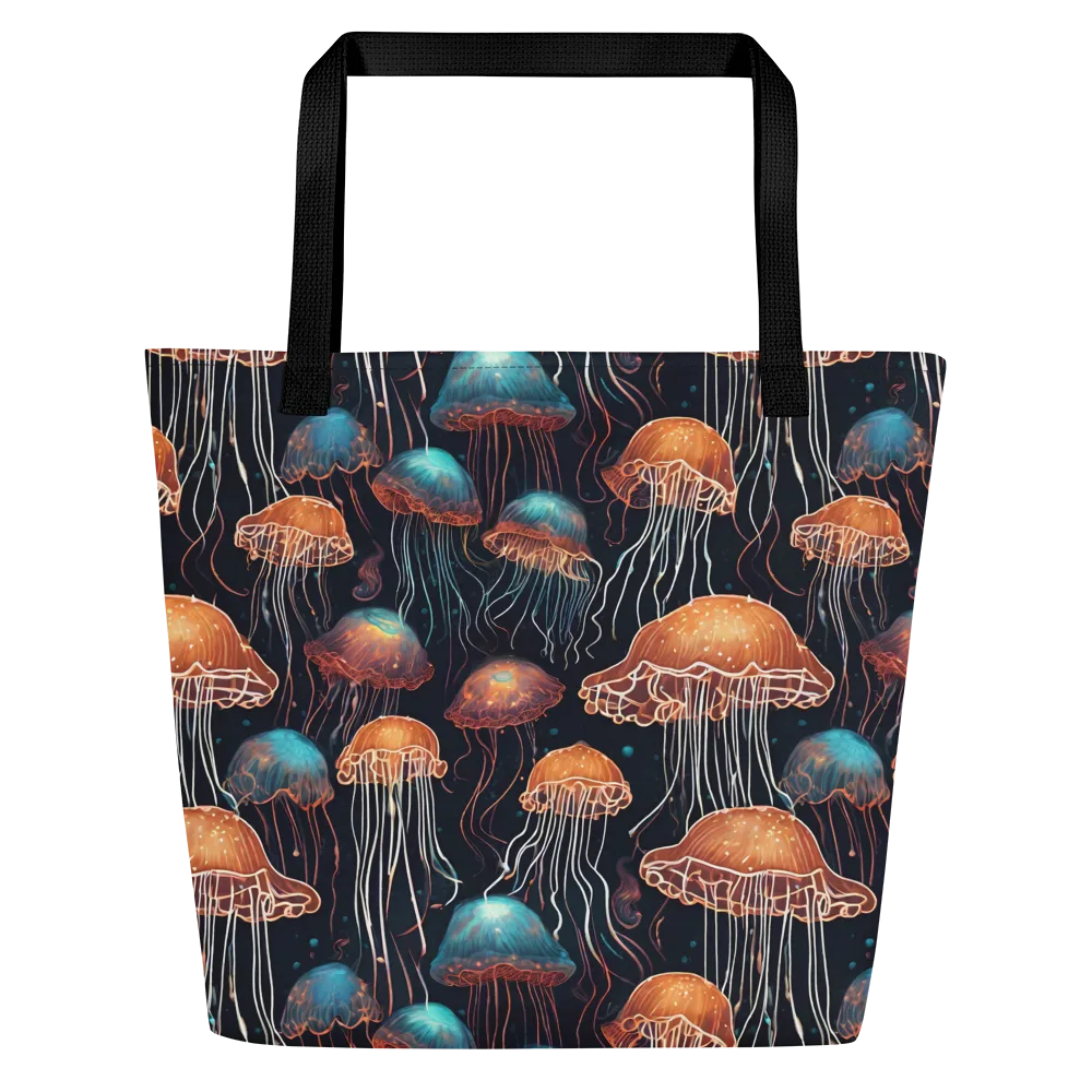 Ocean After Dark on Large Tote Bag W/ Pocket — Front