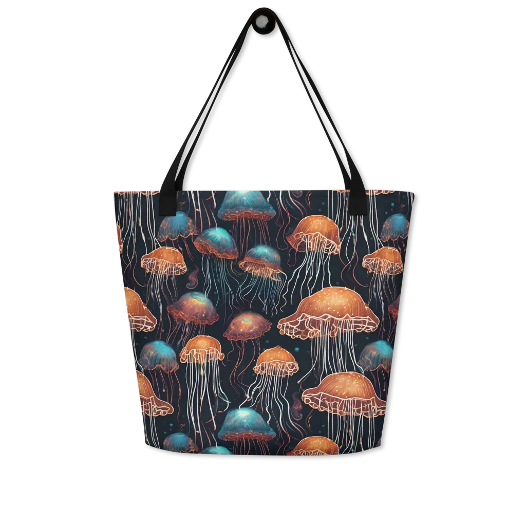 Ocean After Dark on Large Tote Bag W/ Pocket — Front