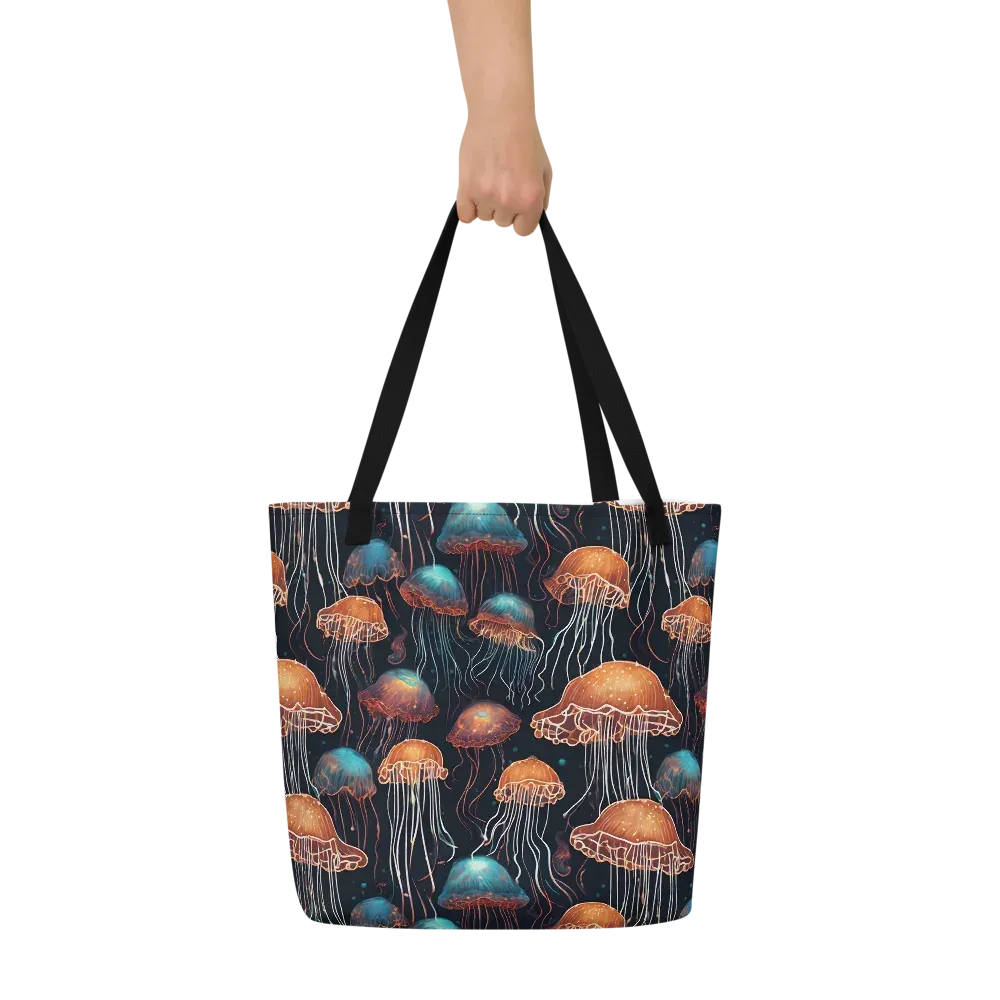 Ocean After Dark on Large Tote Bag W/ Pocket — Front