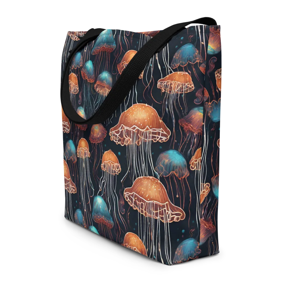 Ocean After Dark on Large Tote Bag W/ Pocket — Front