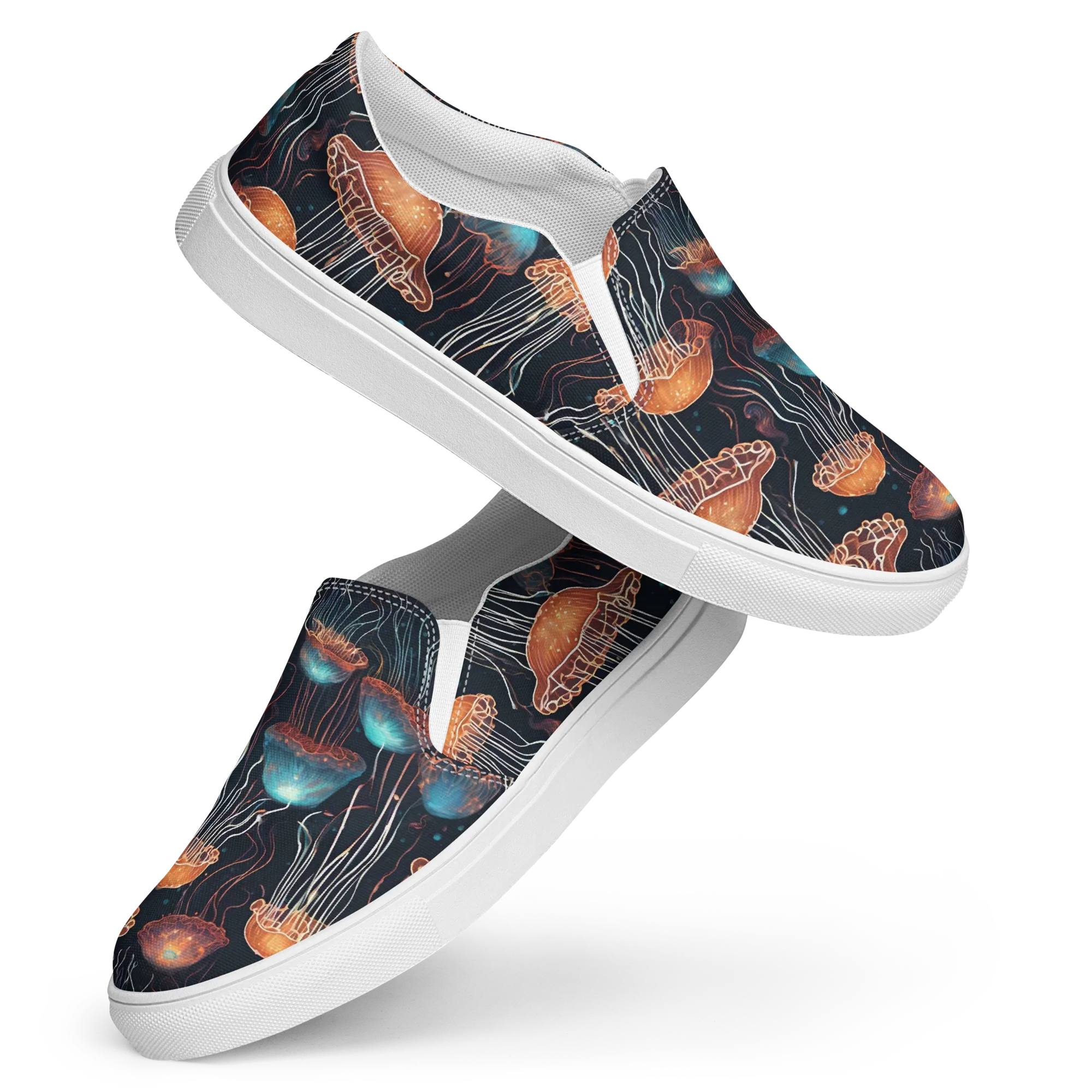 Ocean After Dark on Women's Slip-On Canvas Shoes — Front