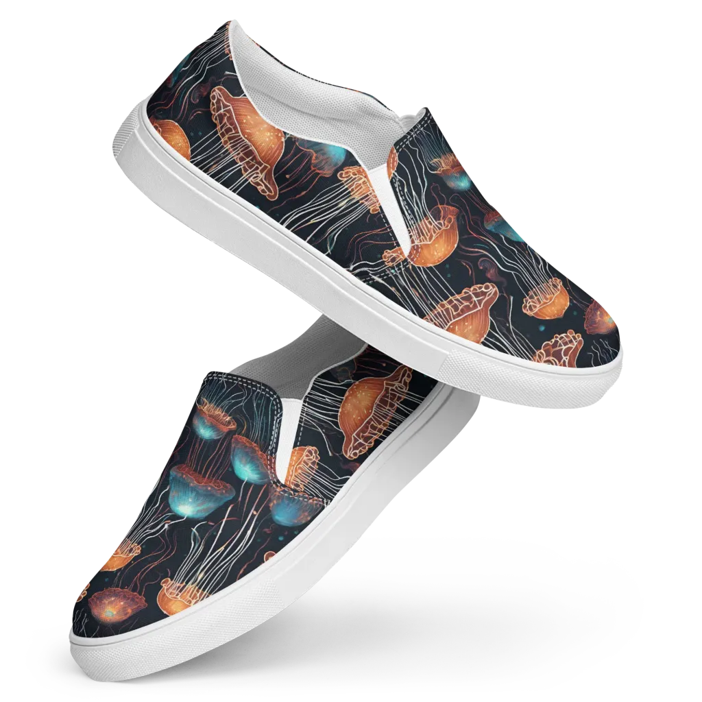 Ocean After Dark on Women's Slip-On Canvas Shoes — Front