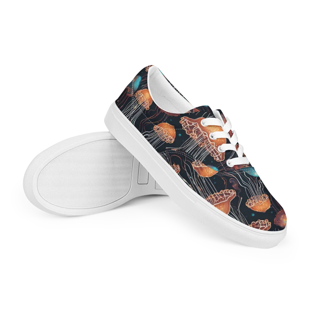 Ocean After Dark on Men's Lace-Up Canvas Shoes — Right Front