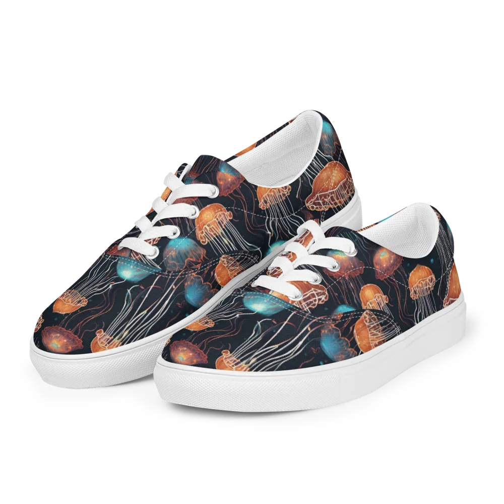 Ocean After Dark on Men's Lace-Up Canvas Shoes — Left Front
