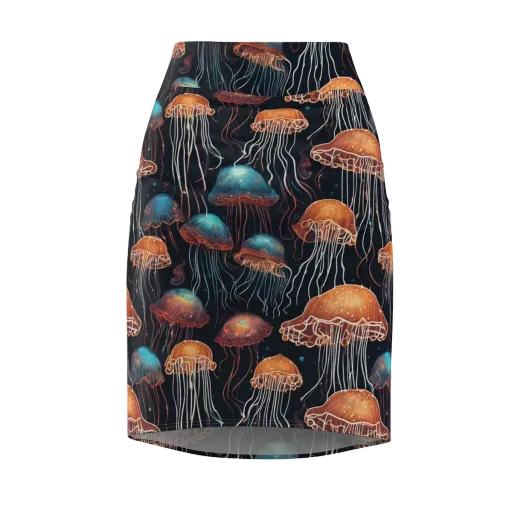 Ocean After Dark on a Pencil Skirt