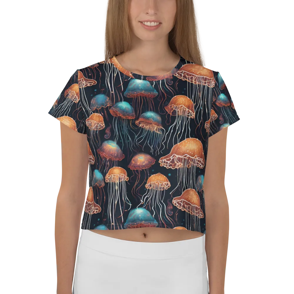 Ocean After Dark on Crop Tee — Front